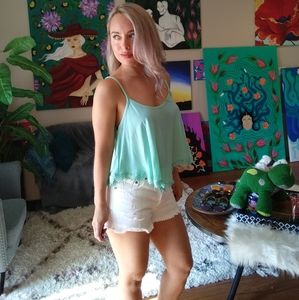 Foreign exchange Mint blue crop top xs